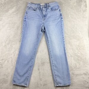 Madewell Jeans Womens 30x27 Blue Denim High Rise Slim Boy Jean Stretch Straight